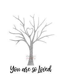 Thumbprint Tree Gender Reveal Party Shower Gift You Are So Loved Printable Guestbook For Baby Shower Fingerprint Tree Guestbook Printable Gender Reveal Gender Reveal Party Reveal Parties