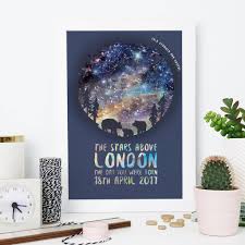 Personalised Bear And Cub Star Chart Print