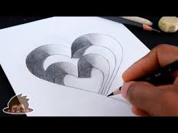 How To Draw 3d Steps Hole Heart Drawing Videos For Kids Art And Craft Tv Youtube Heart Drawing Easy 3d Drawing 3d Art Drawing