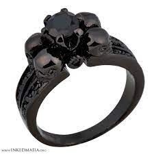 Black Skull Ring Black Gold Ring Black Skull Ring Black Rings