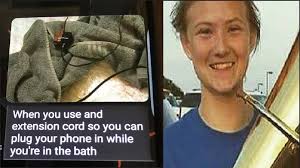 Tragic final text from teen killed in bath