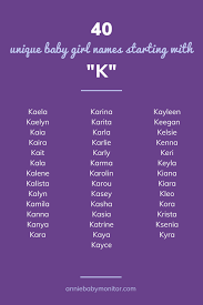 40 Unique Baby Girl Names Starting With K Girl Names Baby Girl K Names Cute Baby Girl Names