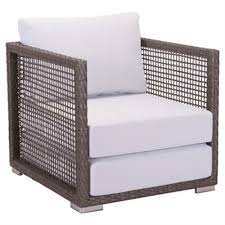 Charleene Modern Classic Aluminum Weaved Performance Fabric Outdoor Club Chair In 2020 Armchair Grey Armchair Club Chairs