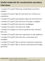 top 8 construction secretary resume samples