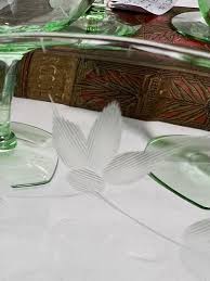 Uranium Glass (8) Elegant Etched Champagne Coupe-set of 8