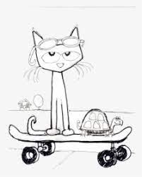 Pete the cat and his magic sunglasses. Pete The Cat Clipart Black And White Transparent Png Pete The Cat Coloring Page School Png Download Kindpng