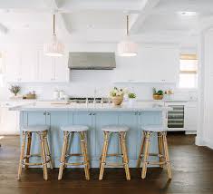 If you love color and your kitchen would benefit from a pop of color, try a fun accent wall. 15 Blue Kitchen Islands Their Paint Colors Chrissy Marie Blog