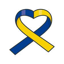 Heart Shaped Blue And Yellow Ribbon Isolated Vector Illustration For Vector Illustration Down Syndrome Awareness Awareness Ribbons