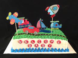 Transportation Themed Baby Shower Cake Baby Shower Cakes Baby Shower Shower Cakes