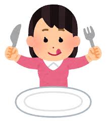 食事をする人のイラスト（女性） | かわいいフリー素材集 いらすとや