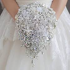 Maybe you would like to learn more about one of these? Bridal Bouquet Luxurious Wedding Accessories Brooch Bouquet Ivory Gray Crystal Wedding Bouquet Silk Wedding Flowers Diy Decor Amazon Co Uk Home Kitchen