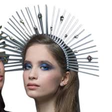 Corona de Tiara barroca Halocrown María, diadema de diosa del sol, tocado  con pinchos, griego