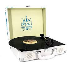 Bluetooth record players wirelessly sync to any speakers within range (up to around 30 feet) and operate your stereo remotely. Lp No 1 Suitcase Bluetooth Turntable With Stereo Speaker 3 Speeds Vinyl Record Player White Blue Buy Online In Bosnia And Herzegovina At Bosnia Desertcart Com Productid 168945201