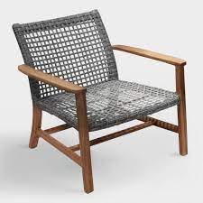 Teak Wood All Weather Wicker Hakui Accent Chairs Set Of 2 World Market