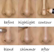 The Trick Is To Draw A Thin Highlight Line Down The Center Of The Nose And Sandwich That Line With Two Dark Lines On Nose Contouring Contour Makeup Makeup Tips