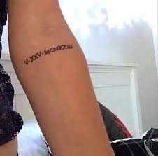 Roman Numeral Date Tattoo On Fore Arm Placement Roman Numeral Date Tattoo On Fore Arm Placement Date Tattoos Roman Numeral Date Tattoo Elbow Tattoos