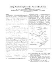 entity relationship in airline reservation system