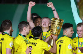 The official dfb fanshop is the place to go for the new 2021 adidas dfb away kit. Haaland And Sancho Dominant In Borussia Dortmund S Dfb Pokal Victory