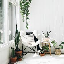 Vertical Shiplap White Walls Plants Cactus Snake Plant Jungalow Urban Jungle Butterfly Chair Sunroom Te Arm Chairs Living Room Sunroom Decorating Home