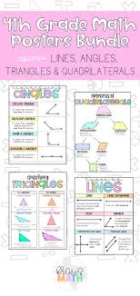 4th Grade Math Posters Geometry Bundle Kraus Math Math Poster 4th Grade Math Fourth Grade Math