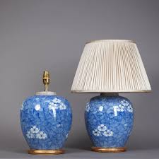 This white ginger jar lamp base will allow you to fit it nicely in your master bedroom or living room, adding the significant boost of class to any space. Pair Of 19th Century Blue And White Ginger Jar Lamps Timothy Langston Fine Art Antiques