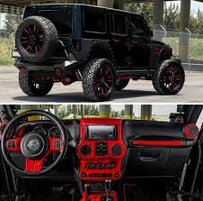 Black And Red Jeep Interior Pin By Juan On Jeeps Dream Cars Jeep Custom Jeep Wrangler Jeep Wrangler Accessories