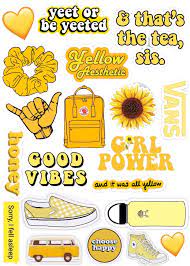 Yellow stickers if you're a member of gen z or have recently asked a young friend or family member what their favorite color is, you might not be surprised to hear the word yellow as their response. Pin On Stickers