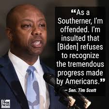 TOUGH PILL TO SWALLOW: Sen. Tim Scott tears into Biden's voting rights  speech: 'We fought too hard and too long for the progress that he is  denying.' https://fxn.ws/3nlxkDb