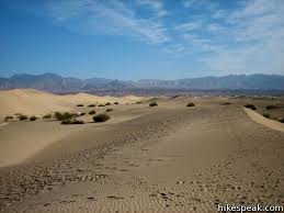 Make a beeline from the parking lot to the highest sandy ridge line. Mesquite Flat Sand Dunes Death Valley Hikespeak Com
