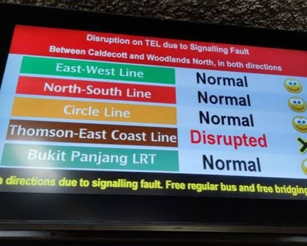 Train services resume on Thomson-East Coast Line after more than 3-hour disruption - CNA