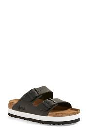 Birkenstock Ladies Arizona Birko Flor Sandal Birkenstock Womens Sandals Black Platform Sandals Trending Shoes