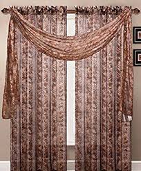 Amazon Com One Luxury Leopard Sheer Scarf Valance 40 Wide X 216 Long Home Kitchen Scarf Curtains Sheer Curtain Scarf Valance