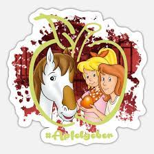 Bibi Und Tina Mit Topsy Apfelgeber Sticker Spreadshirt
