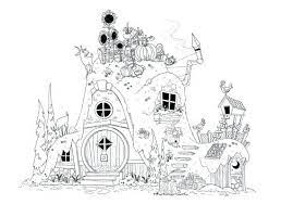 fairy house coloring pages items similar to tale page for adults and children 2 hobbit on mushroom disegni tigre envoie une lettre coloriage