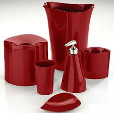 20 Fascinating Red Bathroom Accessories Home Design Lover Red Bathroom Accessories Bathroom Red Red Bathroom Decor