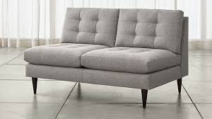 Petrie Midcentury Armless Loveseat Reviews Crate And Barrel Armless Loveseat Love Seat Sofas For Small Spaces