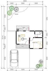 Denah Rumah Kontrakan Minimalis Type 21 Denah Rumah Denah Lantai Rumah Desain Kamar
