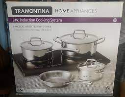 Tramontina 8 Pc Double Hob Induction Cooking Cooktop System W Cookware Lids 350 00 Picclick