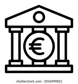 Bank Icon Euro Symbol Stock Vector (Royalty Free) 2016999821 | Shutterstock