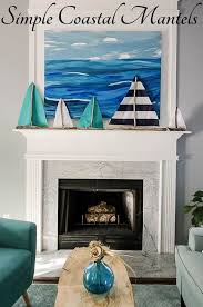 Bright Simple Coastal Fireplace Mantel Decor Ideas Beach Cottage Style Coastal Style Coastal Cottage