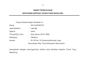 Informasi yang diberikan di dalam surat berupa pengantar, pemberitahuan, tugas, permintaan, perjanjian, pesanan, perintah, laporan dan putusan. Surat Pernyataan