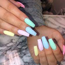 Easter weekend got you itching to paint your own nails? Tumblr Acrylic Rainbow Nails Novocom Top