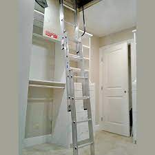 Aluminum ladders are notoriously lightweight and could be the best option if your attic ladder is not permanently affixed. Aluminum Compact Attic Ladder 250 Lb 18 24 To 30 30 Inch Opening Range 7 9ft Ceiling Heights A Better Storage Solution