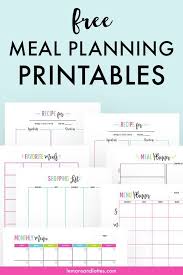 Free Meal Planning Printables Set Includes A Weekly Meal Planner With G Free Meal Planning Printables Meal Planning Printable Monthly Meal Planning Printable