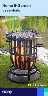 La Hacienda Vancouver Firebasket With Grill Wood Burner Fire Basket Fire Pit Grill Garden Fire Pit