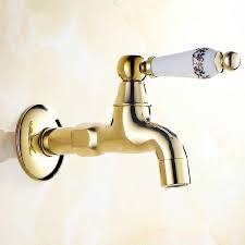 Available in popular colors like bronze, black, nickel, bronze and brass. Luxury Bibcock Faucet Gold Brass Wall Mounted Washing Machine Faucet Bathroom Toilet Corner Mop Small Taps Outdoor Garden Faucet 9413k Bibcock Faucet Gold Brass Wall Mounted Washing Machine Faucet Bathroom Toilet Corner Mop