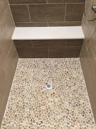 Large Glazed Java Tan Pebble Tile Shower Pan Bathroom Remodel Shower Pebble Tile Shower Pebble Tile