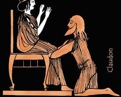 Image of Odyssey Book 7 classical art Odysseus Queen Arete and King Alcinous