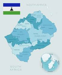 Go back to see more maps of lesotho. Blue Green Detailed Map Of Lesotho Administrative Divisions With Country Flag And Location On The Globe Vector Illustration Tasmeemme Com