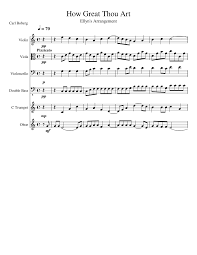 Morningstar music publishers free harmonizations of hymn tunes: How Great Thou Art Sheet Music For Violin Cello Oboe Viola More Instruments Mixed Ensemble Musescore Com